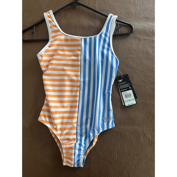Speedo Size 8 Girl's Swimsuit One Piece Thin Straps - Picture 1 of 3